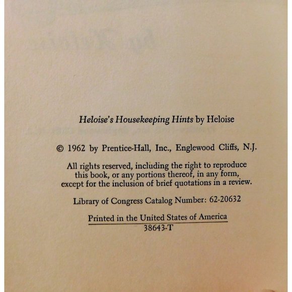Heloise's Housekeeping Hints SIGNED 3rd Printing 1962 Hardcover Dust Jacket - Picture 7 of 10